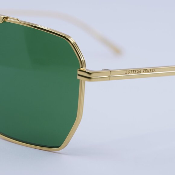 Bottega Veneta BV1012S 004 Sunglasses Gold Aviator Frame, Green Lenses - Picture 10 of 14